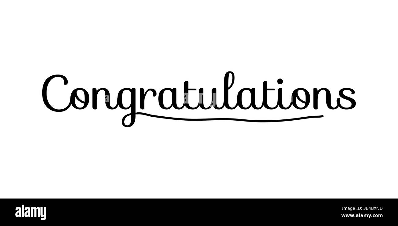 Elegant Congratulations Hand Written Typography Text in Cursive Font ...
