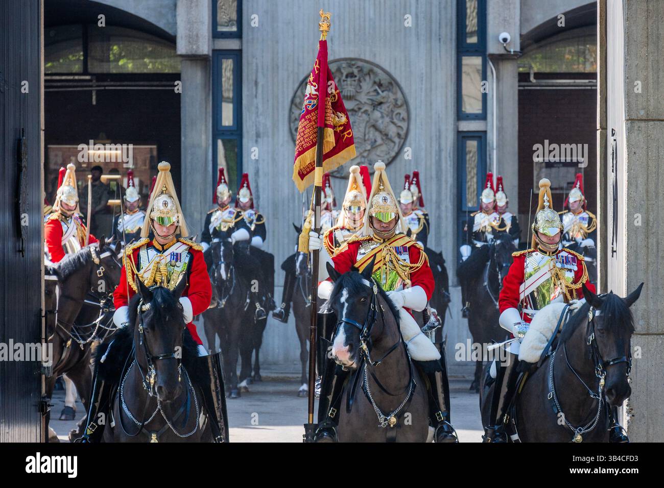 London, UK. 30th Apr, 2025. The Household Cavalry Mounted Regiment, the ...