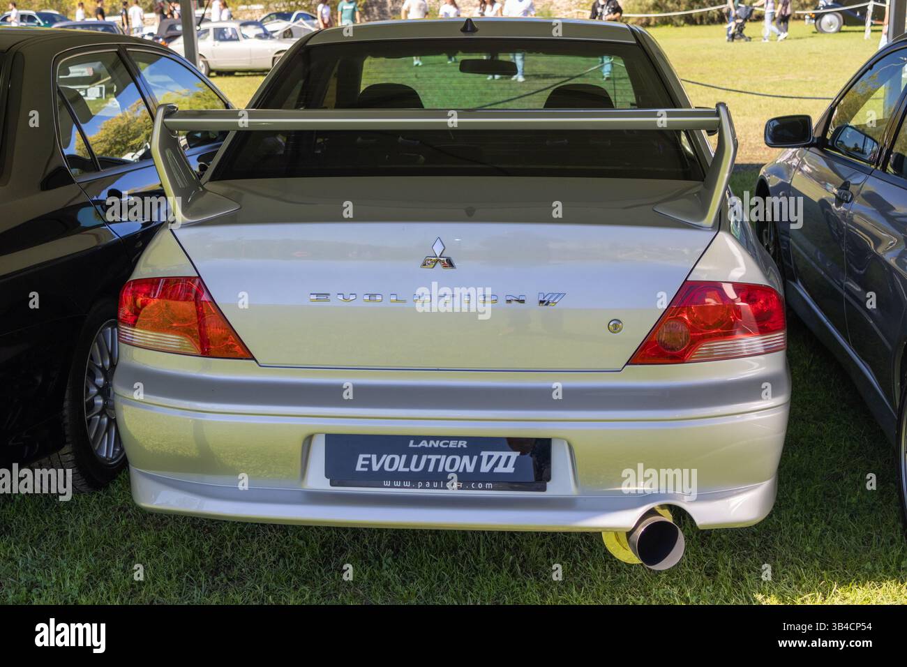 Lancer Evolution Rear Silver mitsubishi lancer evolution vii parked on grass at a car show ...
