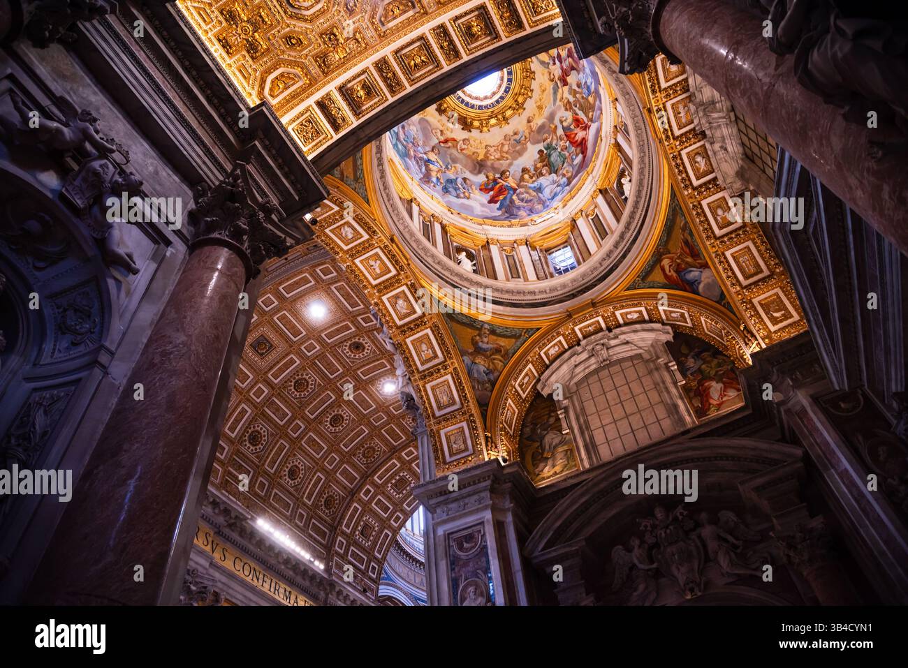 St. Peter's Basilica interior in Vatican in Rome city, Italy Stock Photo