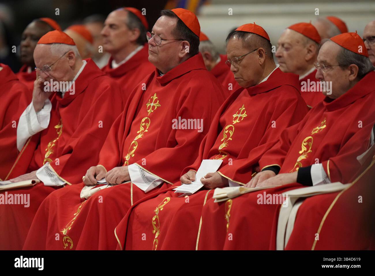 Cardinals attend a mass on the fifth of nine days of mourning for late ...
