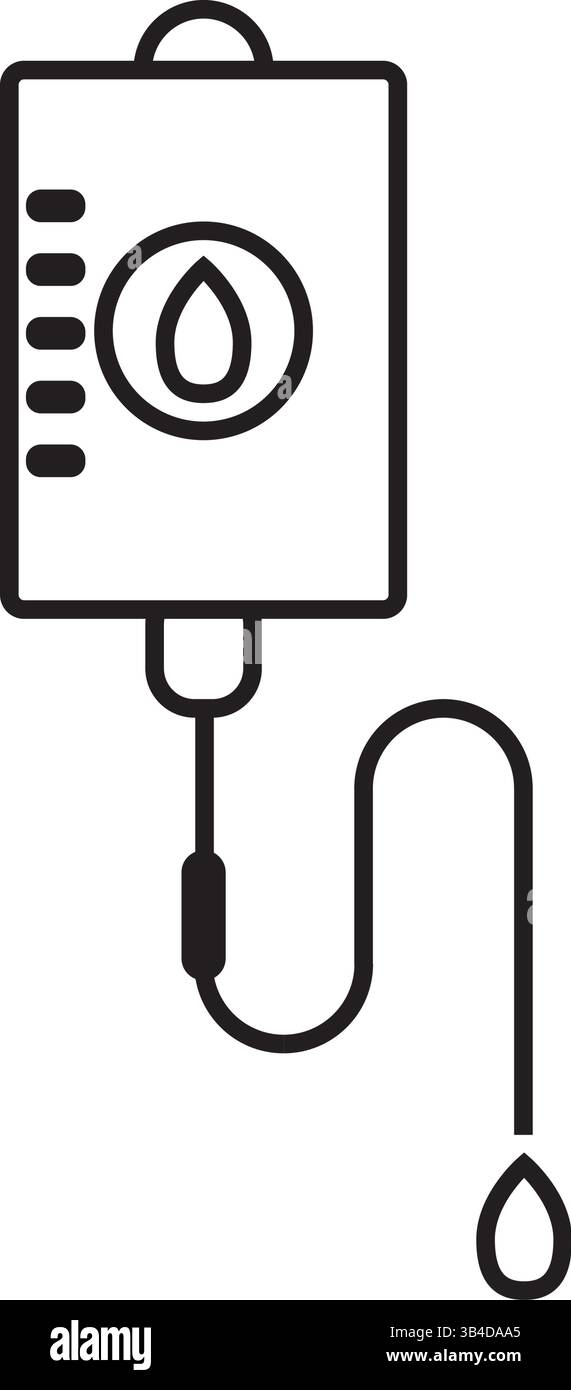blood bag vector icon, IV bag in trendy flat style Stock Vector