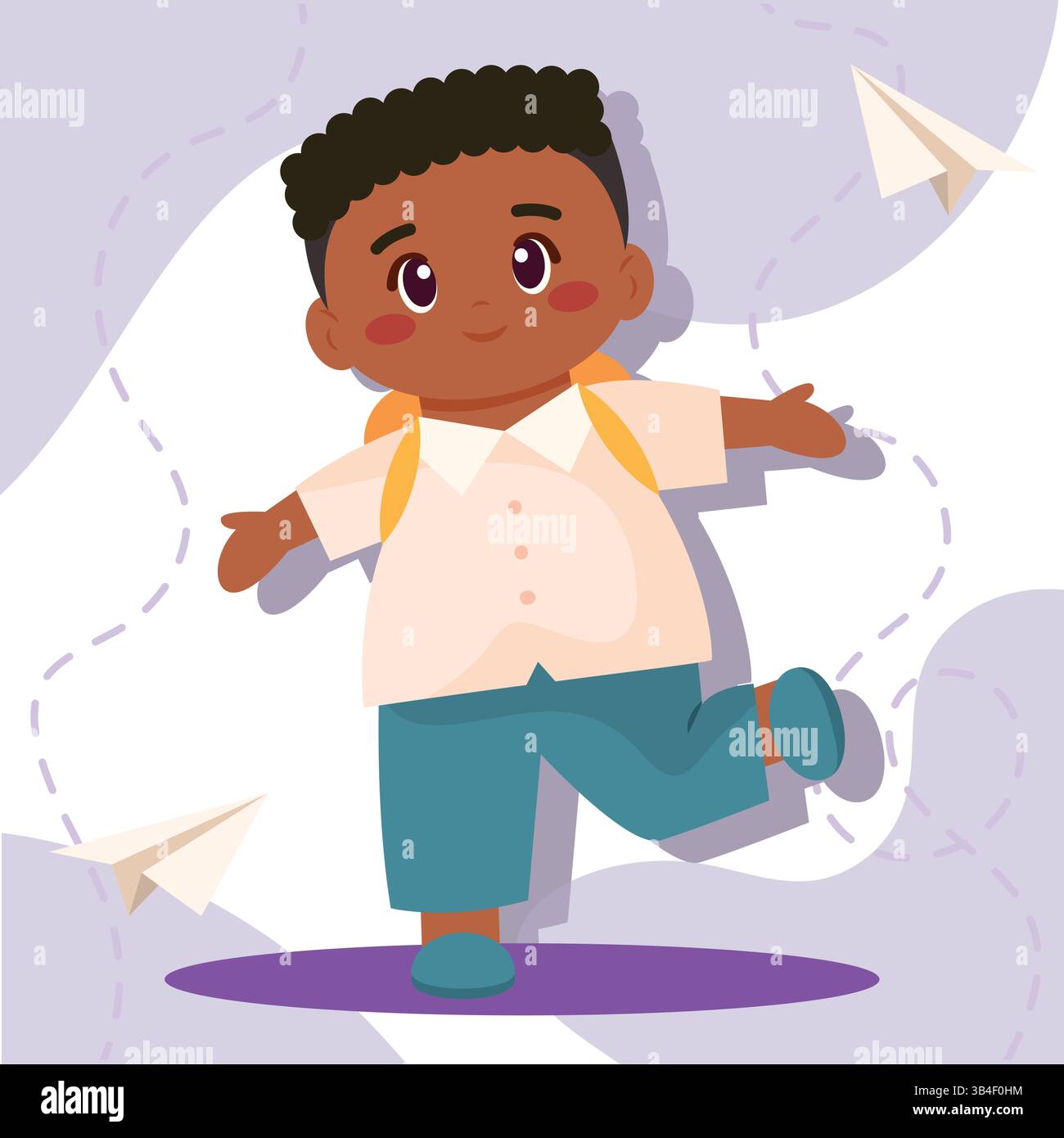 Boy in balance pose. Vector illustration Stock Vector Image & Art - Alamy
