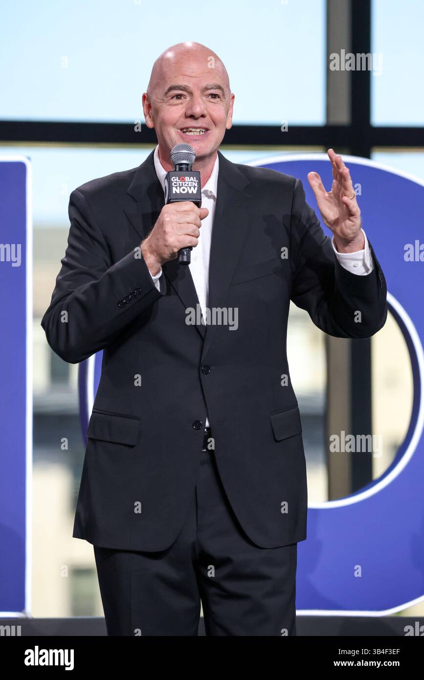 Global Citizen NOW in New York City Gianni Infantino speaks onstage