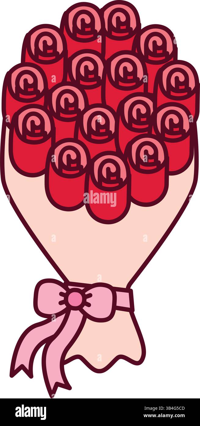 Bouquet of red roses. Vector illustration Stock Vector Image & Art - Alamy
