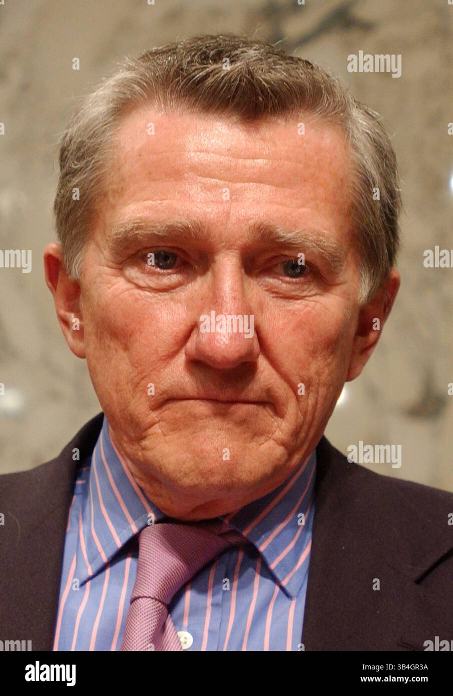 April 14, 2004 - Washington, District of Columbia, United States of America - Washington, D.C. - April 14, 2004 --  National Commission on Terrorist Attacks Upon the United States (the 9-11 Commission) Commissioner John Lehman speaks to reporters following the testimony of FBI Director Robert S. Mueller, III in Washington, DC on April 14, 2004..Credit: Ron Sachs / CNP.[RESTRICTION: No New York Metro or other Newspapers within a 75 mile radius of New York City] (Credit Image: © Ron Sachs/CNP via ZUMA Wire) Stock Photo