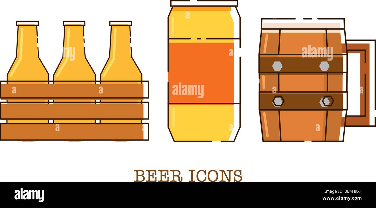 Beer icons collection set. Vector illustration Stock Vector Image & Art ...