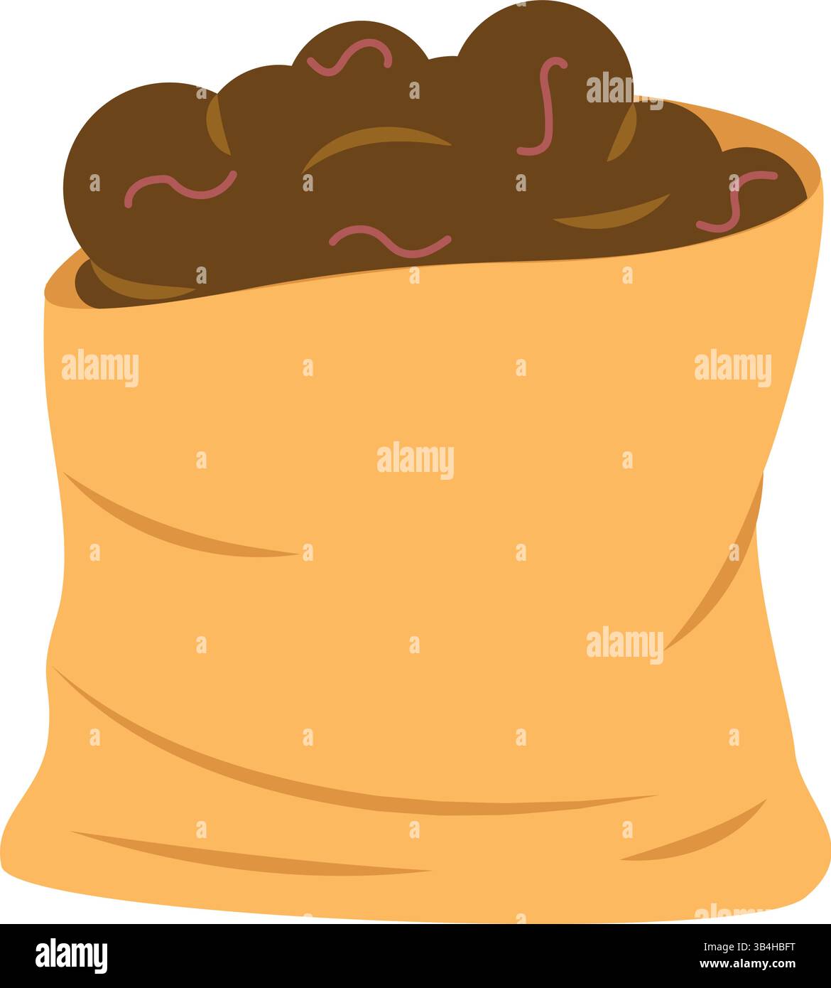 Compost Bag Vector Compost sack with worms. Vector illustration Stock Vector Image & Art ...