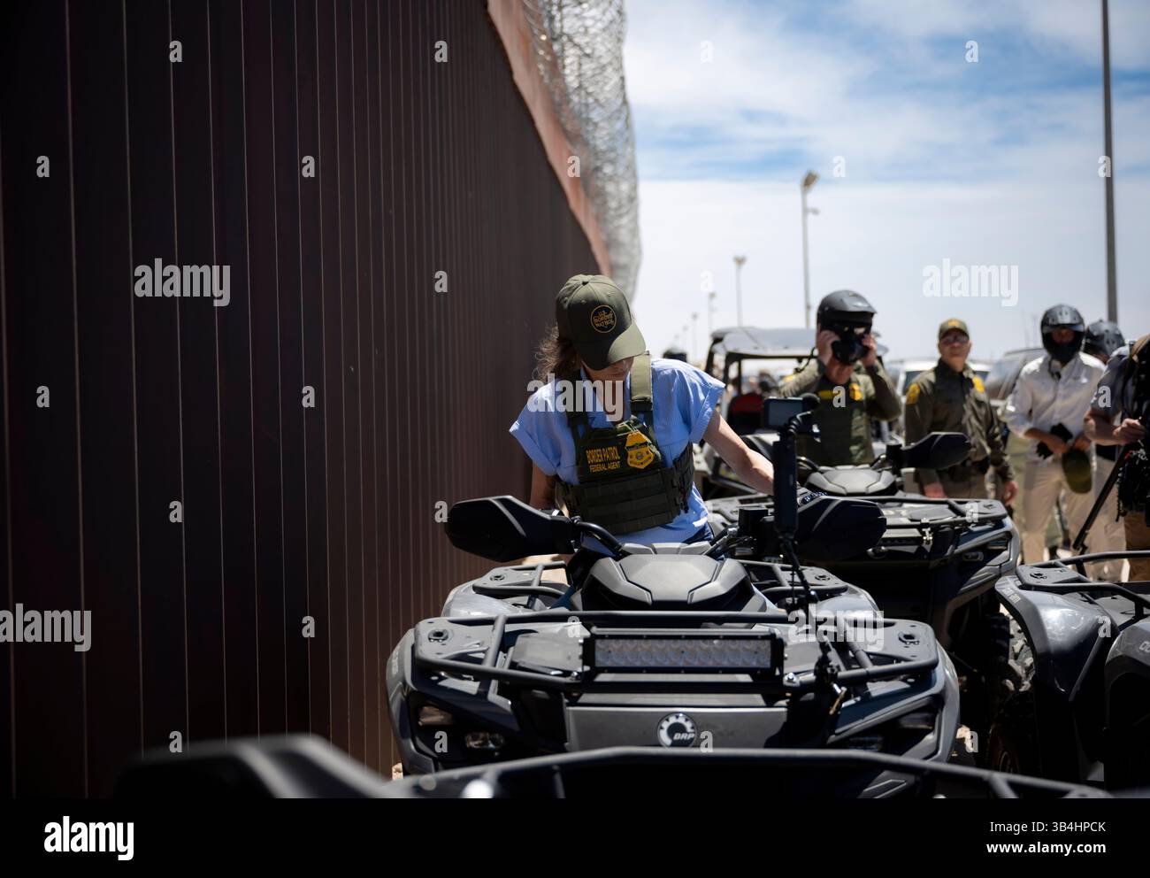 Department of Homeland Security (DHS) Secretary Kristi Noem rides an ...