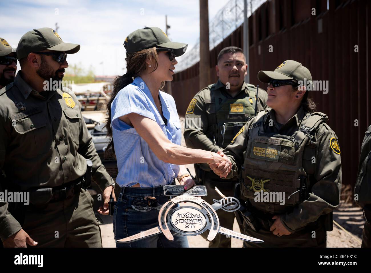 Department of Homeland Security (DHS) Secretary Kristi Noem rides an ...