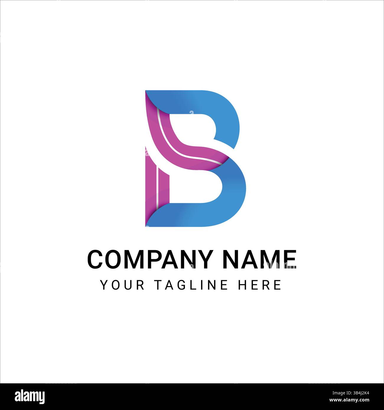 Abstract Blue and Pink Letter B Logo Stock Vector Image & Art - Alamy