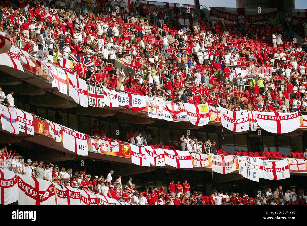 England fans with flags hi-res stock photography and images
