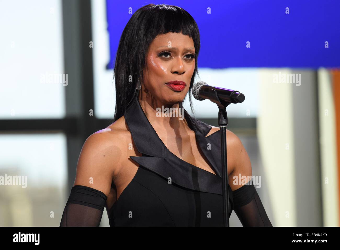 New York, USA. 30th Apr, 2025. Laverne Cox on stage at Global Citizen