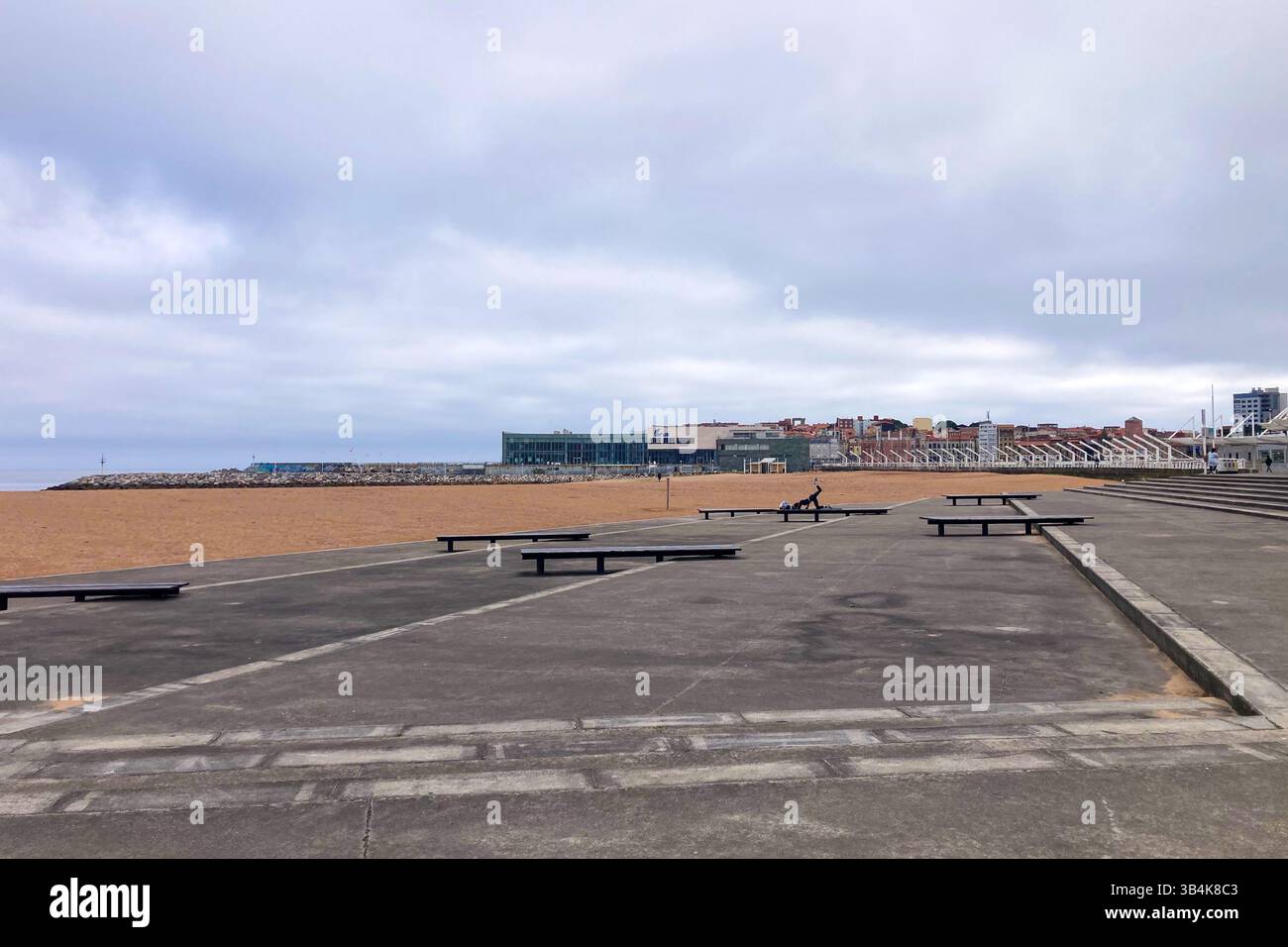 GIJON, SPAIN - APRIL  7, 2025: Gijón is a vibrant coastal city in Asturias, Spain, known for its beaches, culture, and maritime heritage. - Smartphone Captured Stock Image