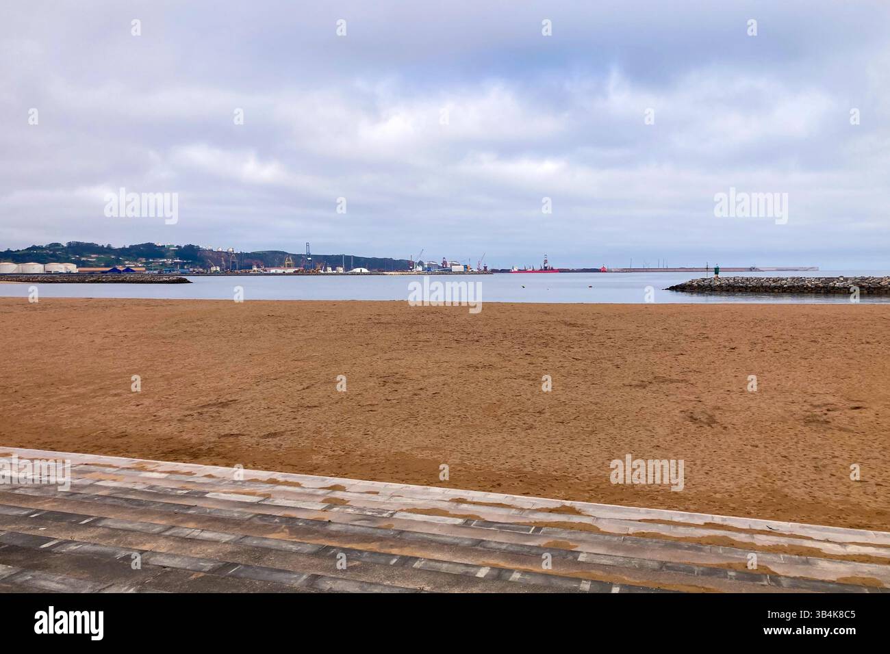 GIJON, SPAIN - APRIL  7, 2025: Gijón is a vibrant coastal city in Asturias, Spain, known for its beaches, culture, and maritime heritage. - Smartphone Captured Stock Image