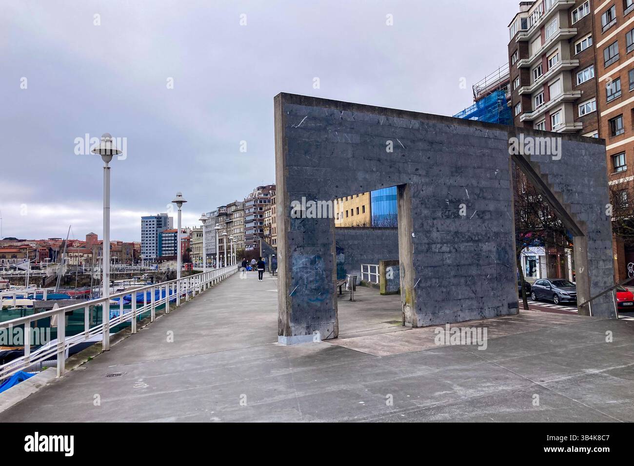 GIJON, SPAIN - APRIL  7, 2025: Gijón is a vibrant coastal city in Asturias, Spain, known for its beaches, culture, and maritime heritage. - Smartphone Captured Stock Image