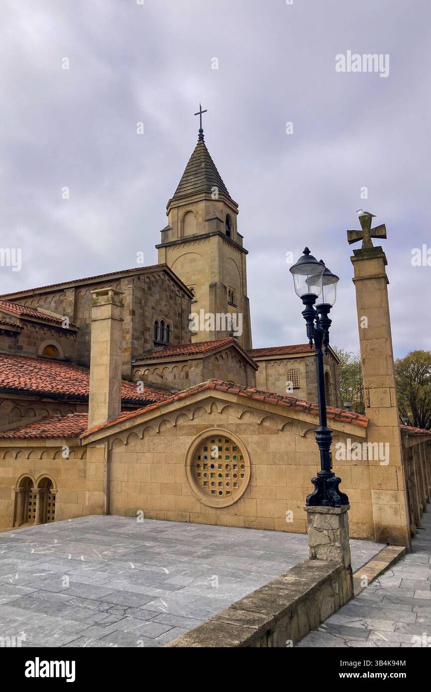 GIJON, SPAIN - APRIL  7, 2025: San Pedro church is a roman catholic church in Gijón, Asturias, Spain - Smartphone Captured Stock Image