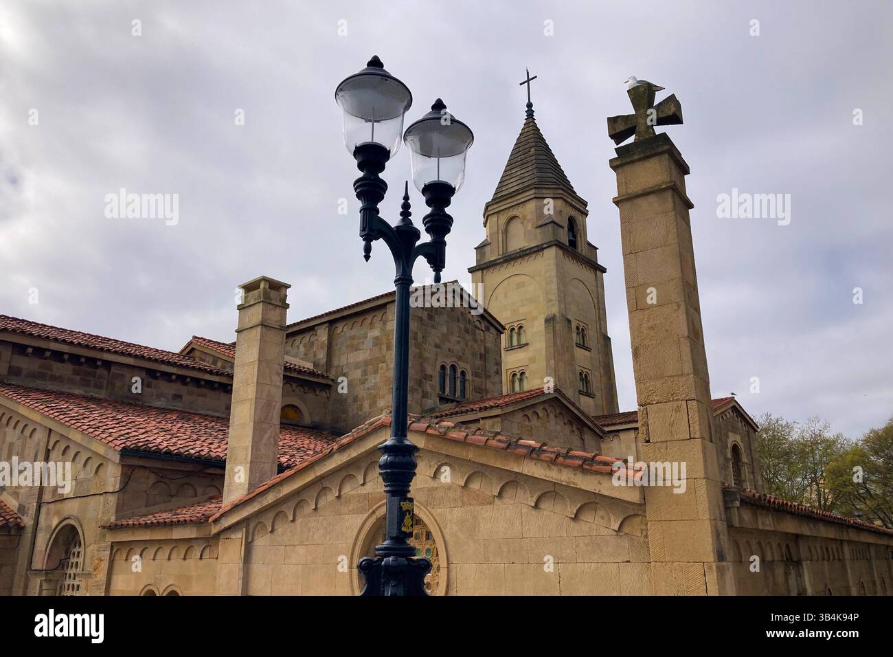 GIJON, SPAIN - APRIL  7, 2025: San Pedro church is a roman catholic church in Gijón, Asturias, Spain - Smartphone Captured Stock Image