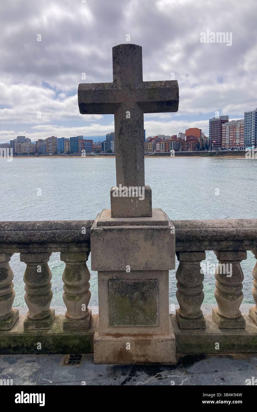 GIJON, SPAIN - APRIL  7, 2025: San Pedro church is a roman catholic church in Gijón, Asturias, Spain - Smartphone Captured Stock Image