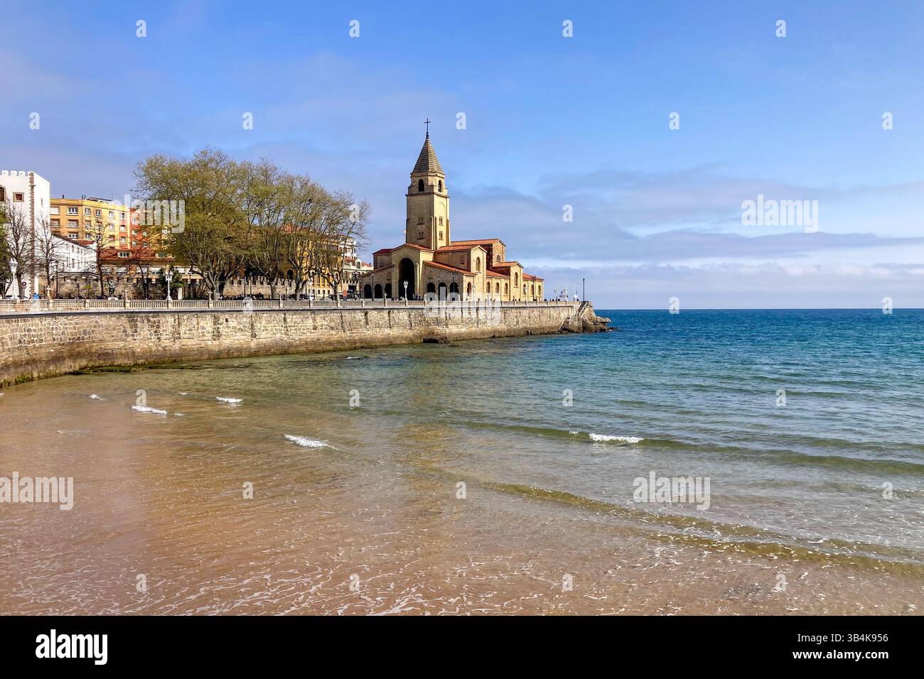 GIJON, SPAIN - APRIL  7, 2025: San Pedro church is a roman catholic church in Gijón, Asturias, Spain - Smartphone Captured Stock Image