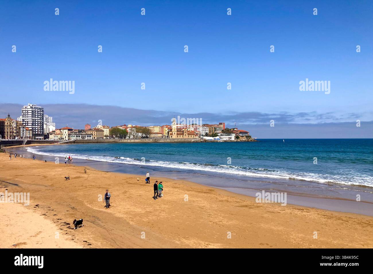 GIJON, SPAIN - APRIL  7, 2025: Gijón is a vibrant coastal city in Asturias, Spain, known for its beaches, culture, and maritime heritage. - Smartphone Captured Stock Image