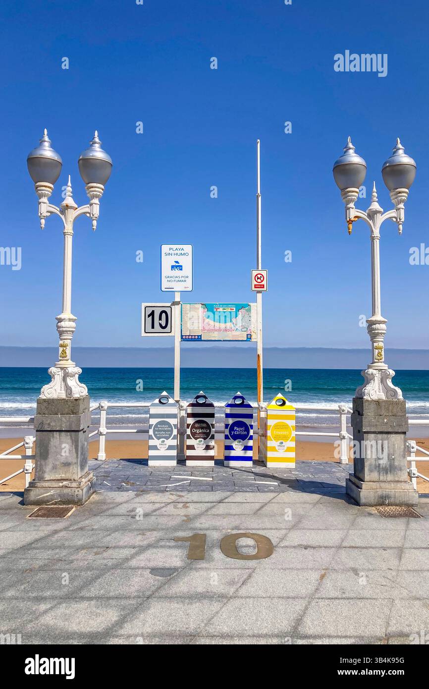 GIJON, SPAIN - APRIL  7, 2025: Gijón is a vibrant coastal city in Asturias, Spain, known for its beaches, culture, and maritime heritage. - Smartphone Captured Stock Image