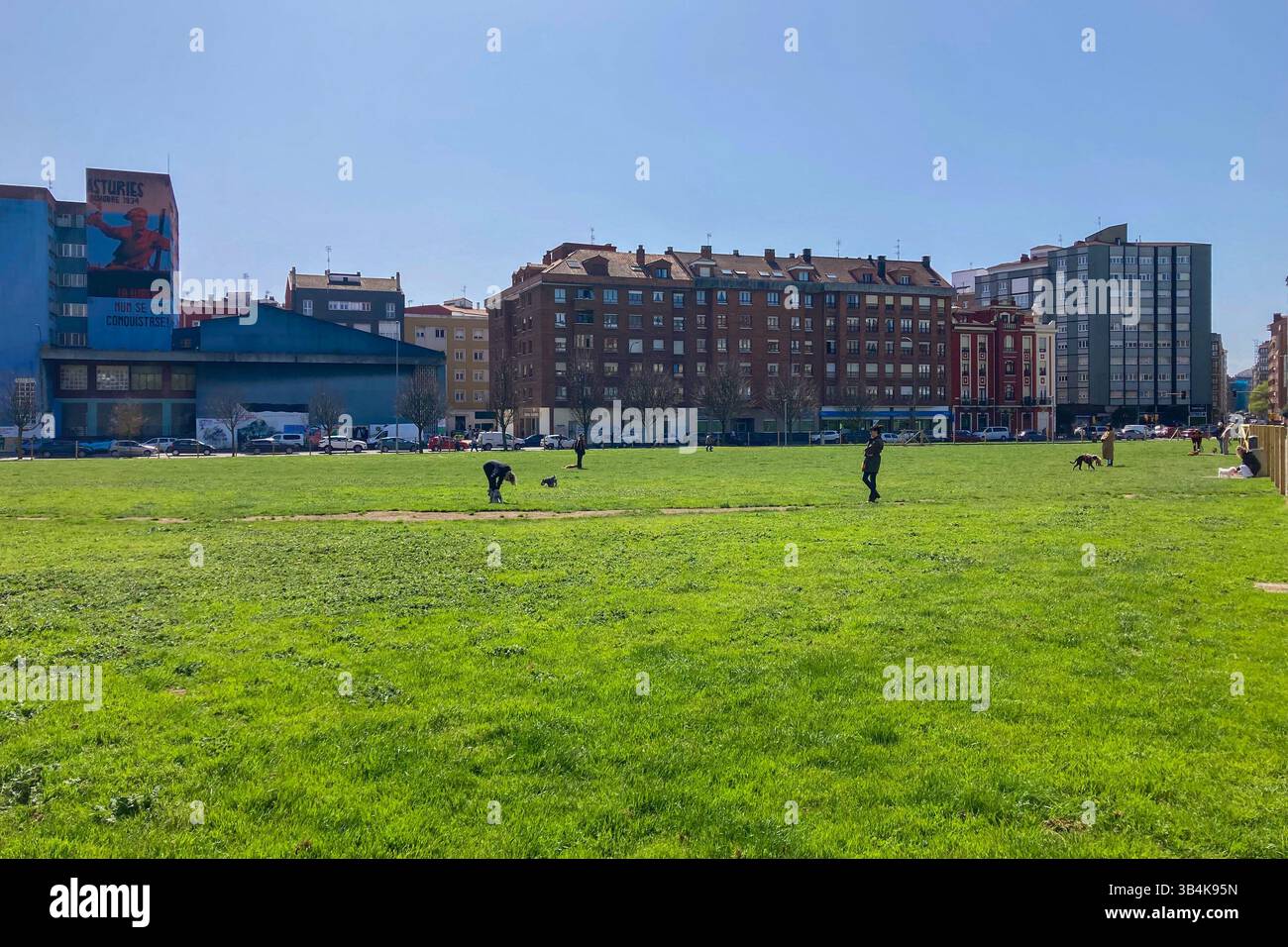 GIJON, SPAIN - APRIL  7, 2025: Gijón is a vibrant coastal city in Asturias, Spain, known for its beaches, culture, and maritime heritage. - Smartphone Captured Stock Image