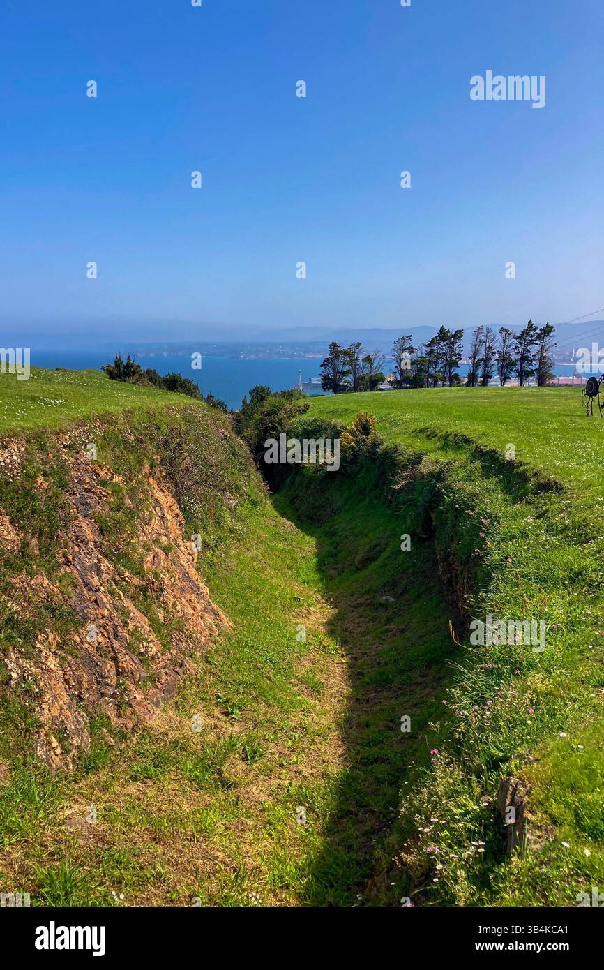 Scenic coastal landscapes in Gijón, Asturias, Spain - Smartphone Captured Stock Image