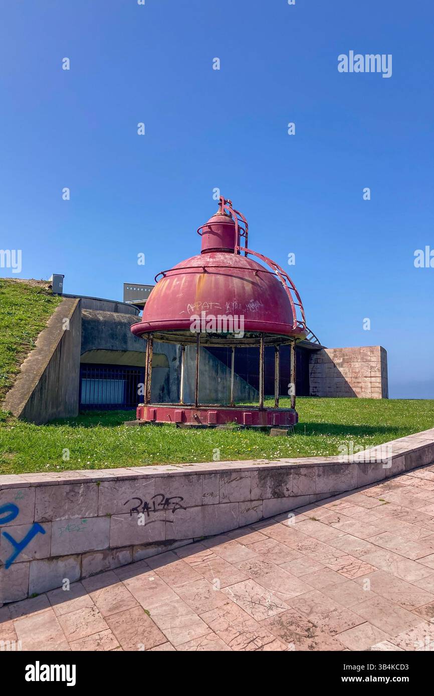 GIJON, SPAIN - APRIL  7, 2025: Gijón port settlements amidst scenic coastal landscapes in Gijón, Asturias, Spain - Smartphone Captured Stock Image