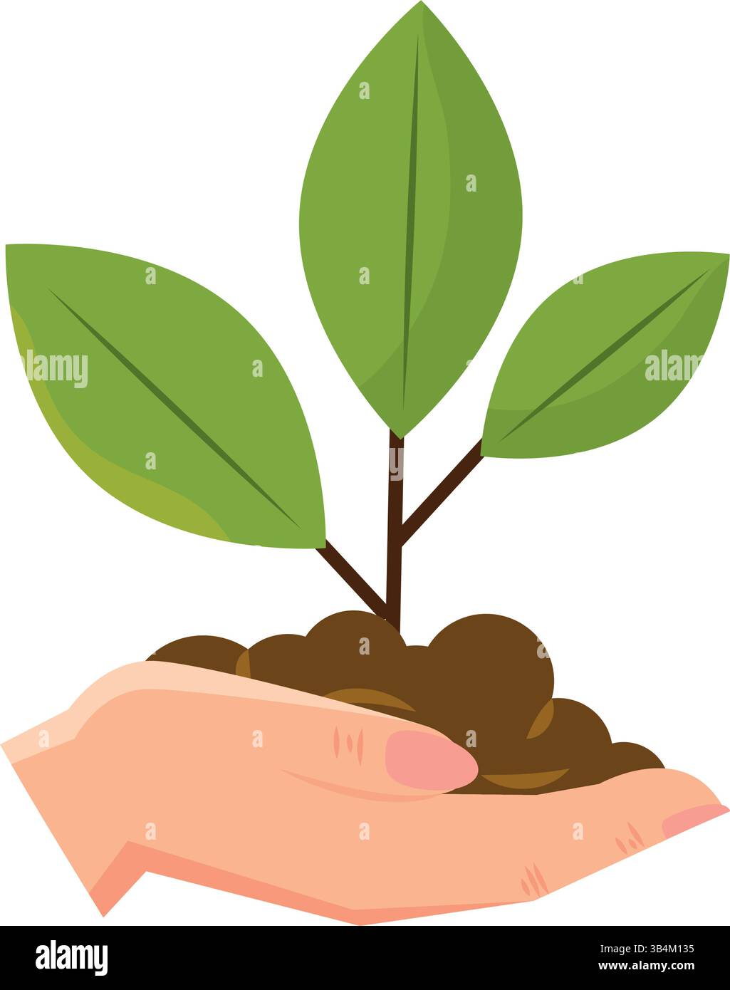 Hand holding young plant. Vector illustration Stock Vector Image & Art ...