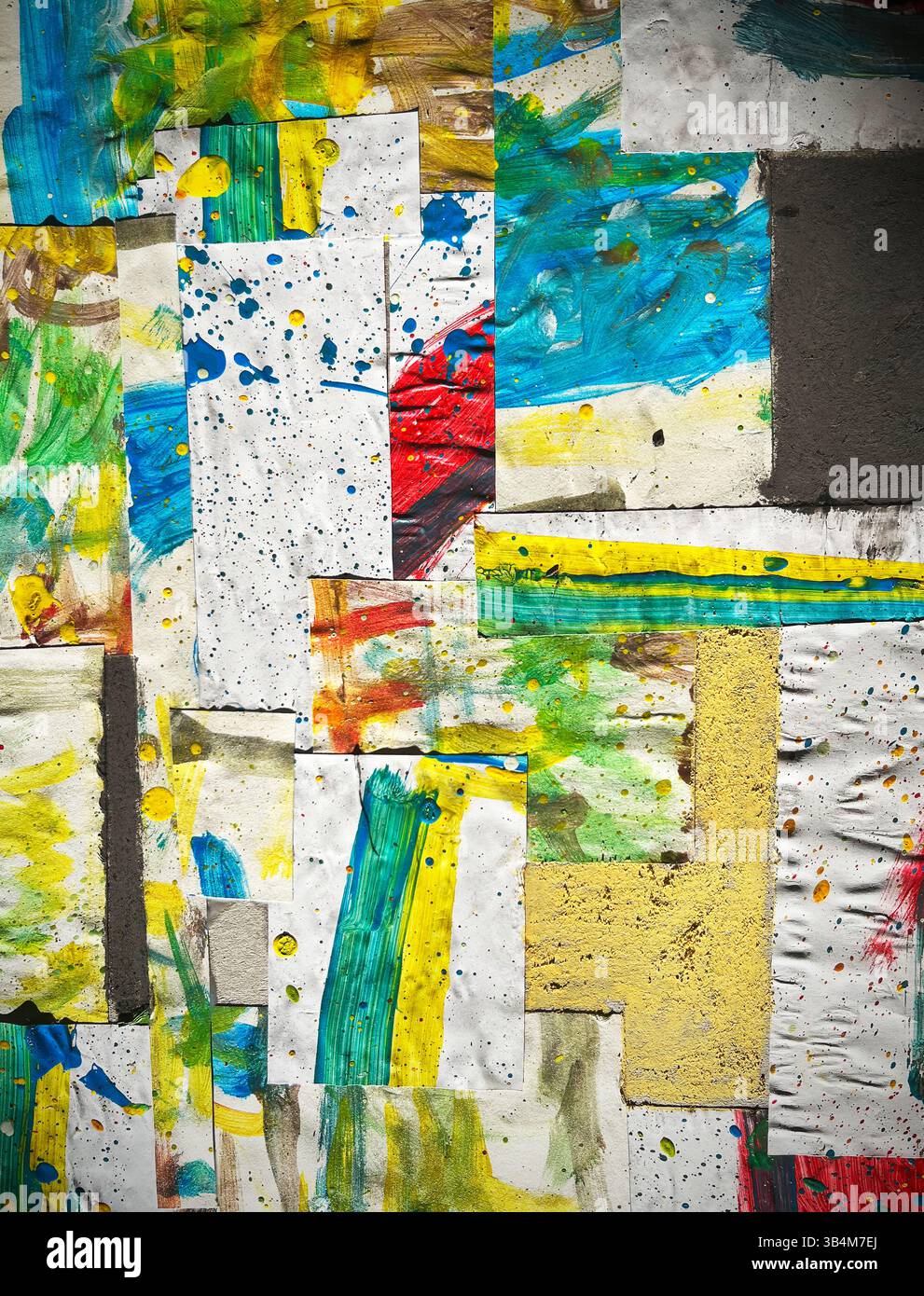 coloured paper montage image titled, 'landscape  integration' by the artist SuperMut, norfolk, england Stock Photo