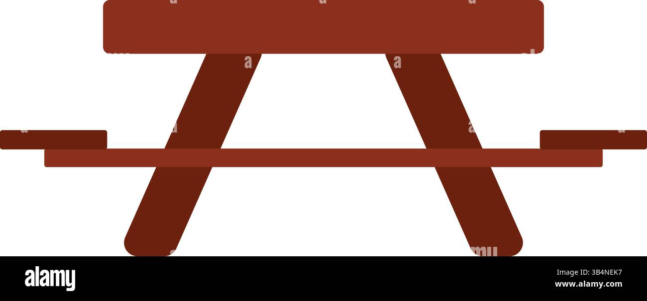Classic wooden picnic table. Vector illustration Stock Vector