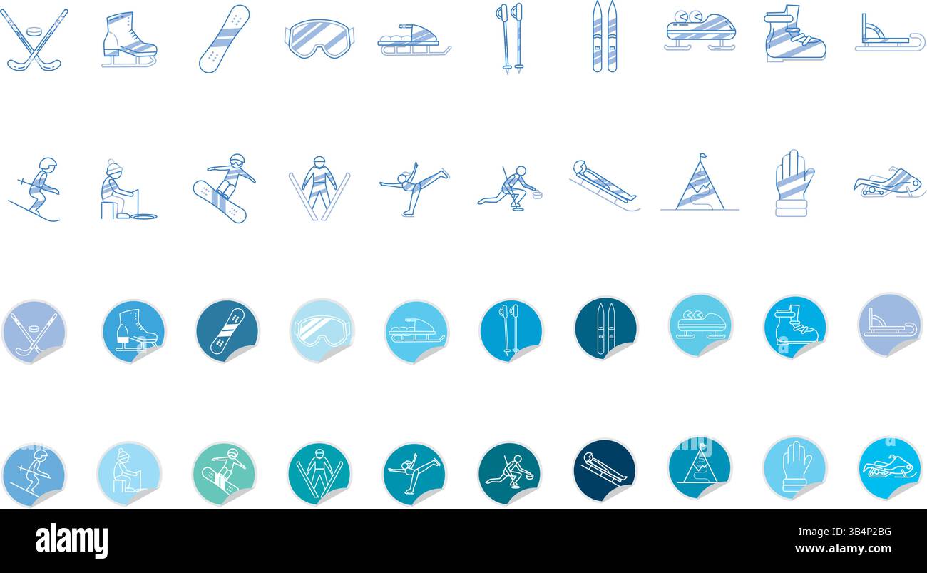 Winter sports icons pack.Vector illustration Stock Vector Image & Art ...