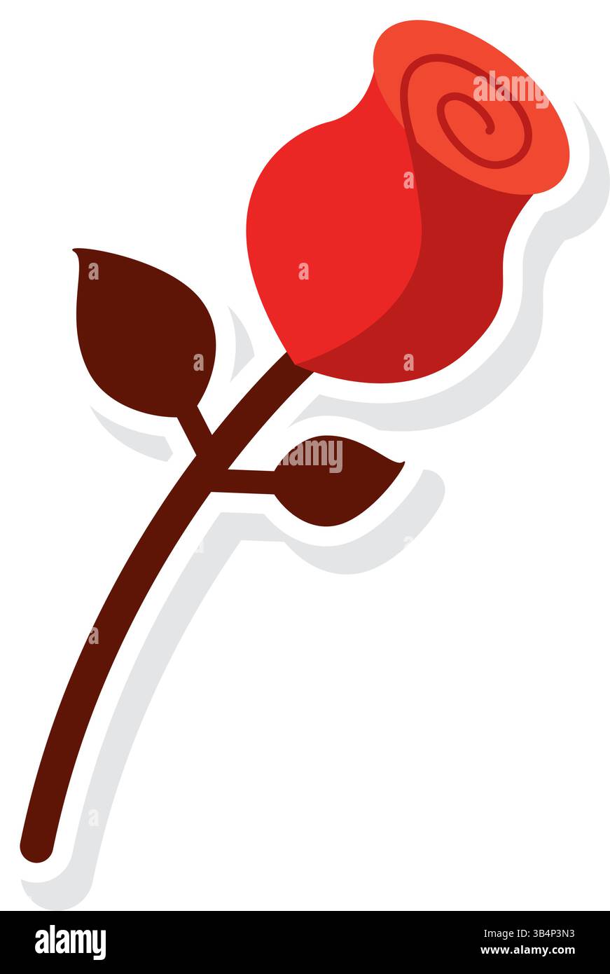 Red romantic rose. Vector illustration Stock Vector Image & Art - Alamy