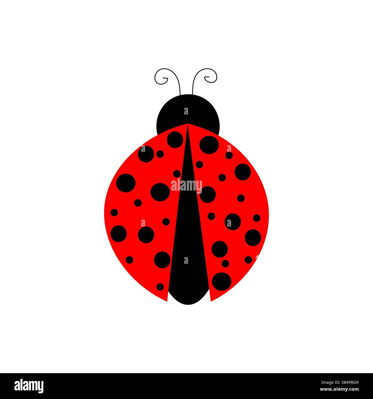 Ladybug icon. Red insect shape. Spotted bug vector. Nature symbol. Stock Vector