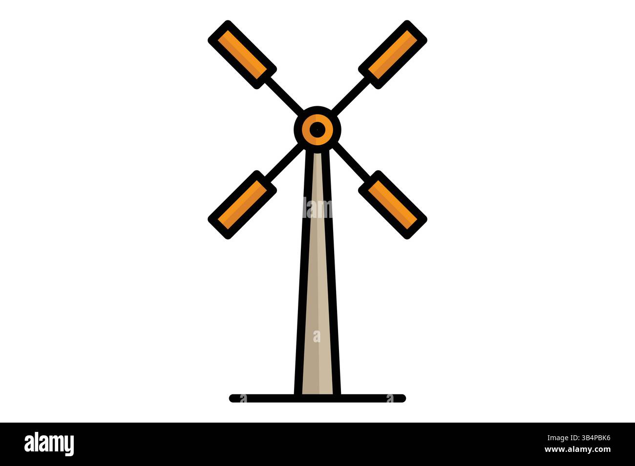 Windmill icon. colored outline icon style. icon related to traditional source of power on farms. agriculture elements vector illustration Stock Vector