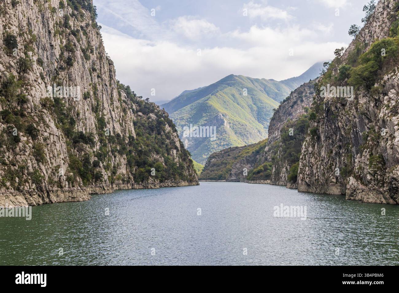 Fushe-Arrez, Shkoder, Albania. Rugged cliffs along the Komani Lake ...