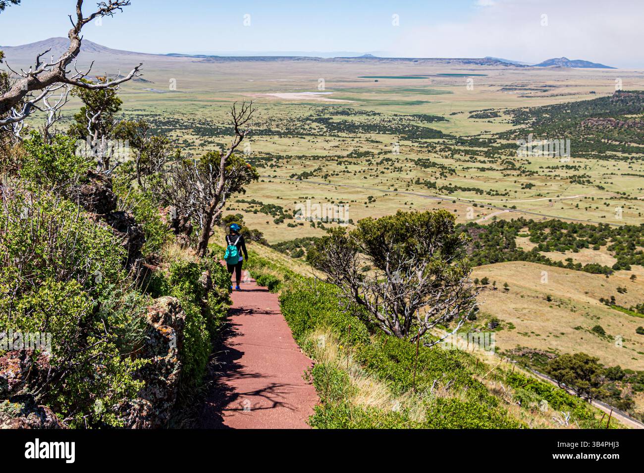 Hiking Crater Rim Trail at Capulin Volcano National Monument Stock ...