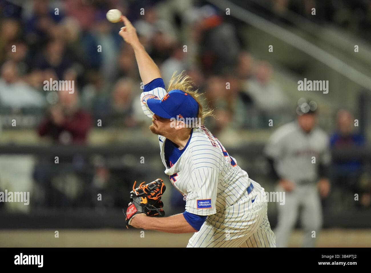 New York Mets' Ryne Stanek pitches during the seventh inning of a