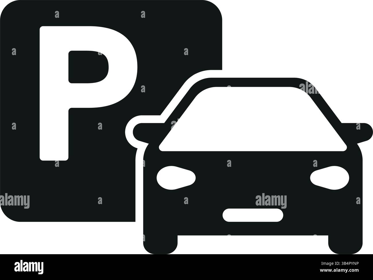 Minimalist Car parking icon vector illustration Stock Vector