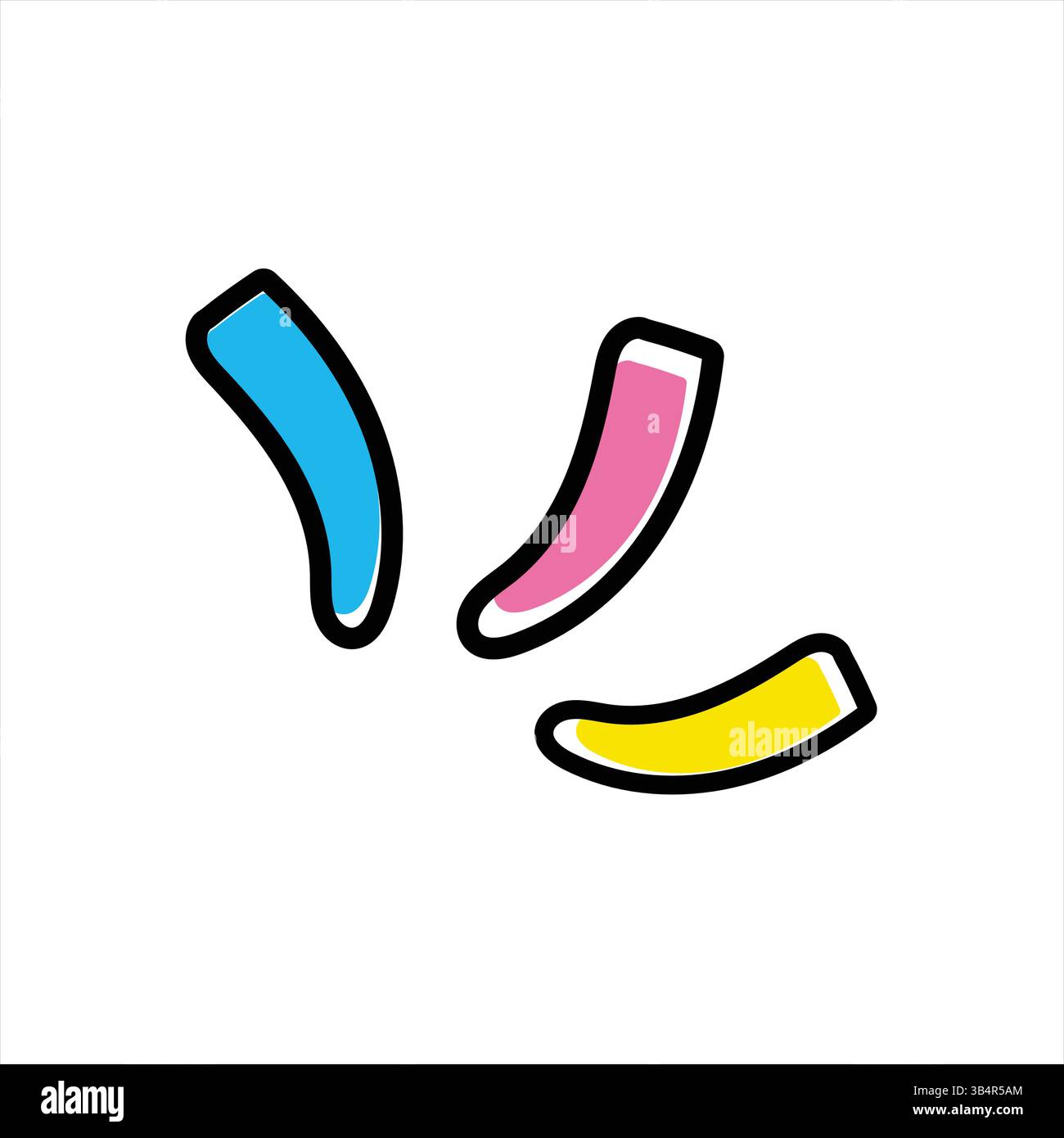 Modern Abstract Curved Shapes Vector Illustration - Playful Design Elements Stock Vector