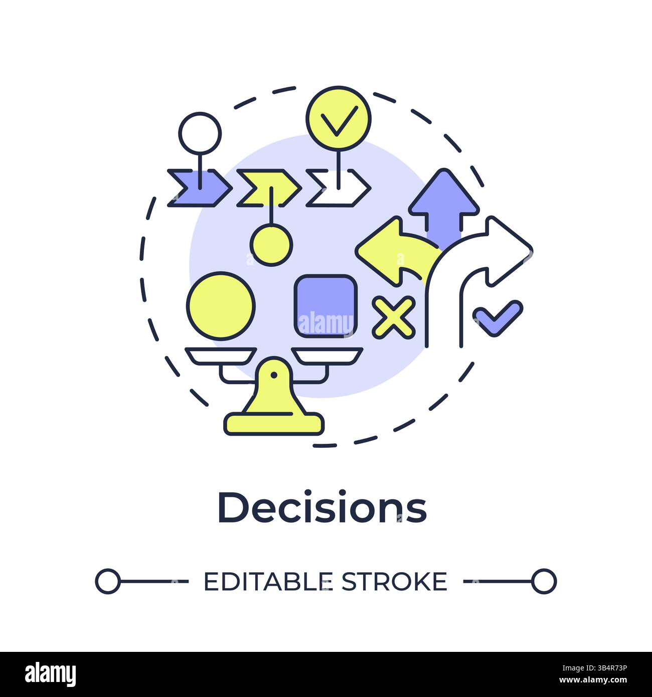 Decisions multi color concept icon Stock Vector
