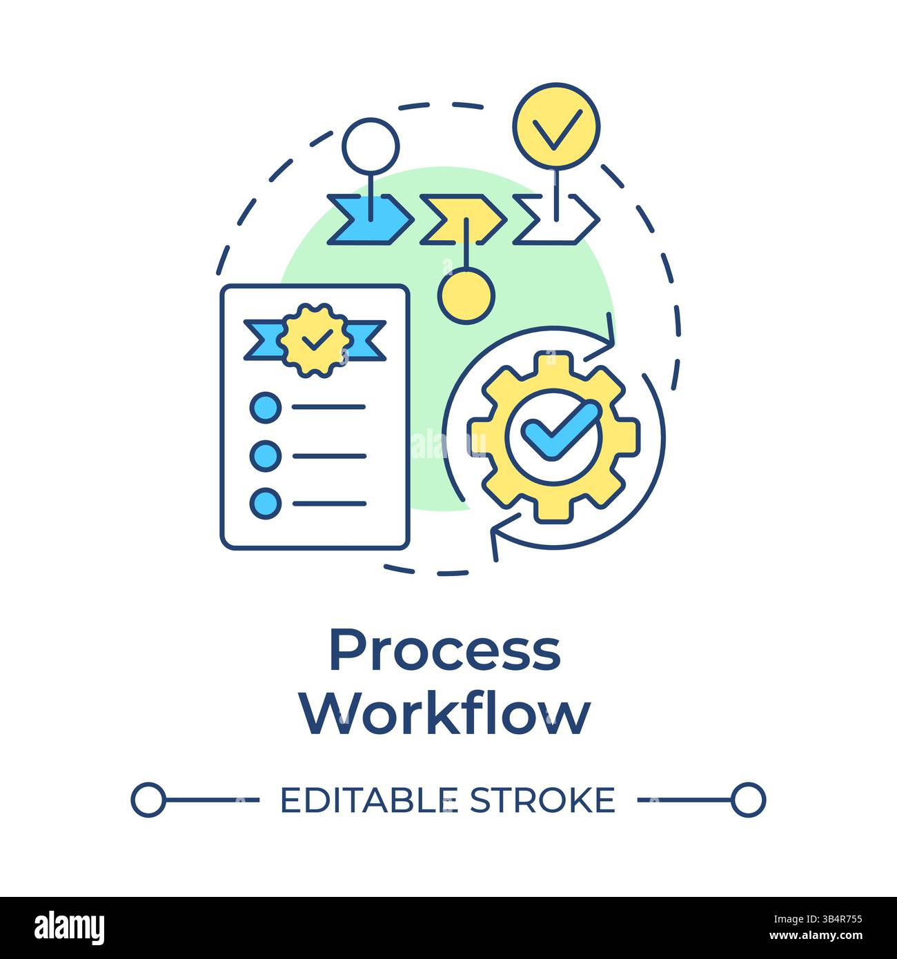 Process workflow multi color concept icon Stock Vector
