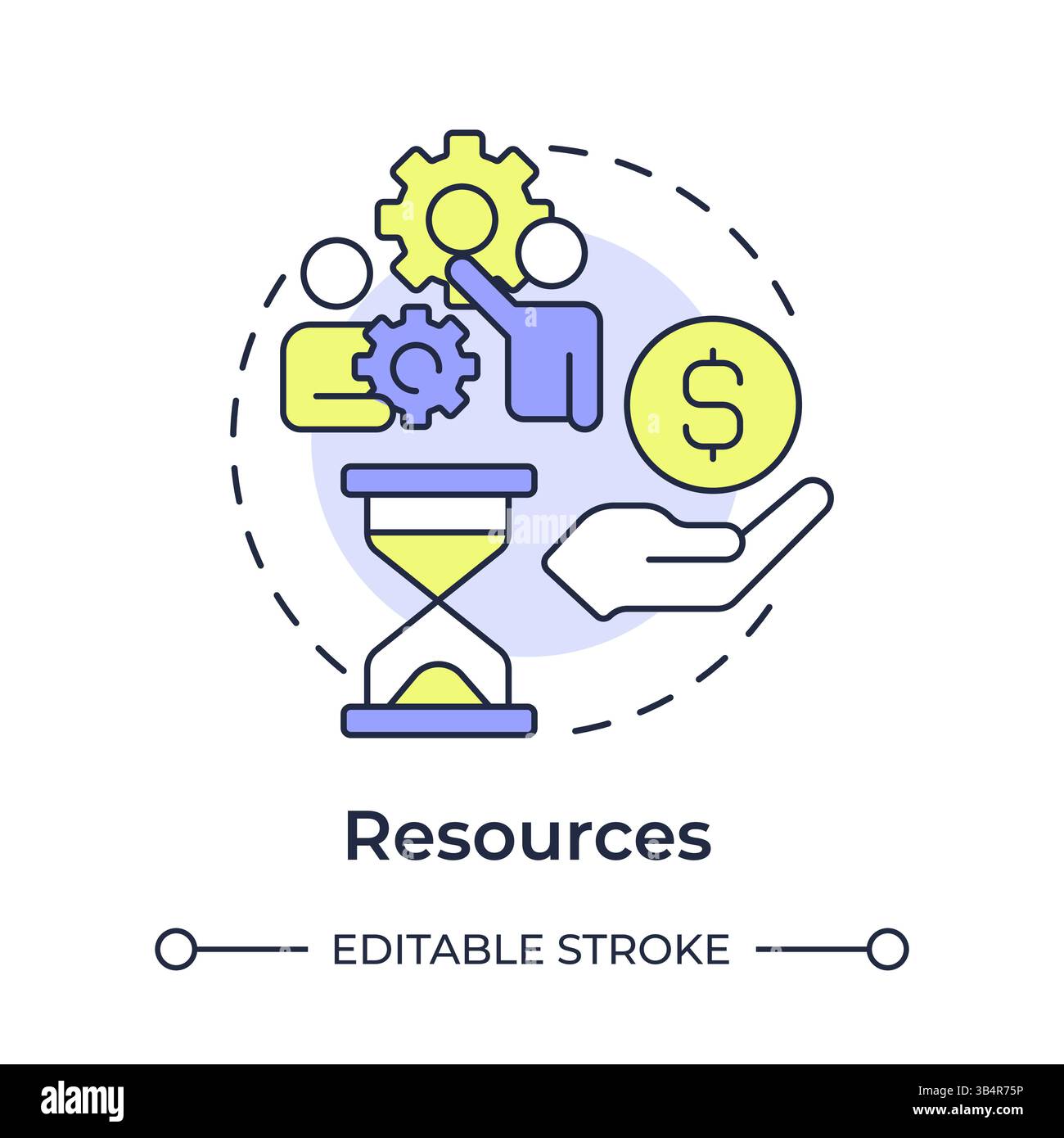 Resources multi color concept icon Stock Vector