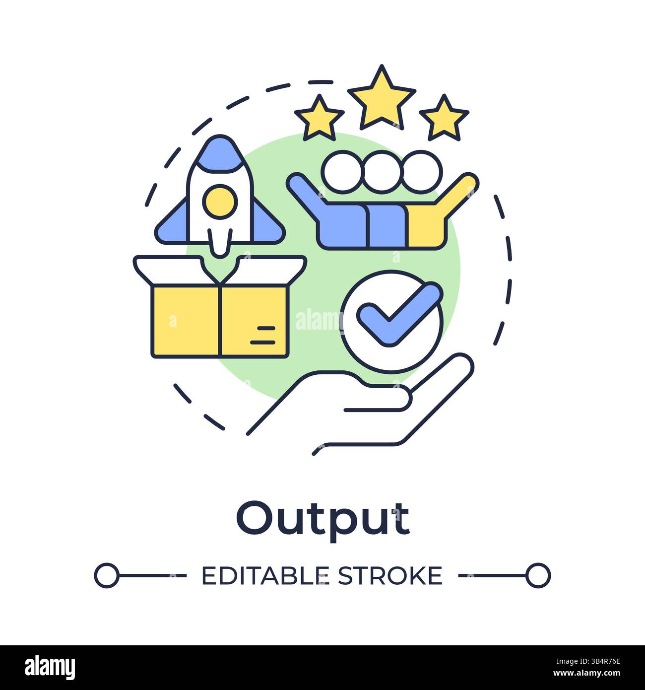 Output multi color concept icon Stock Vector
