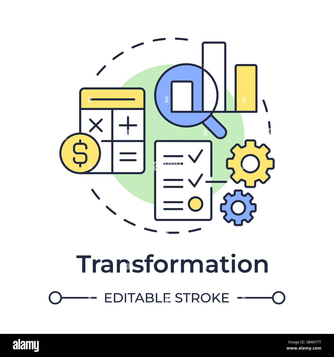 Transformation multi color concept icon Stock Vector