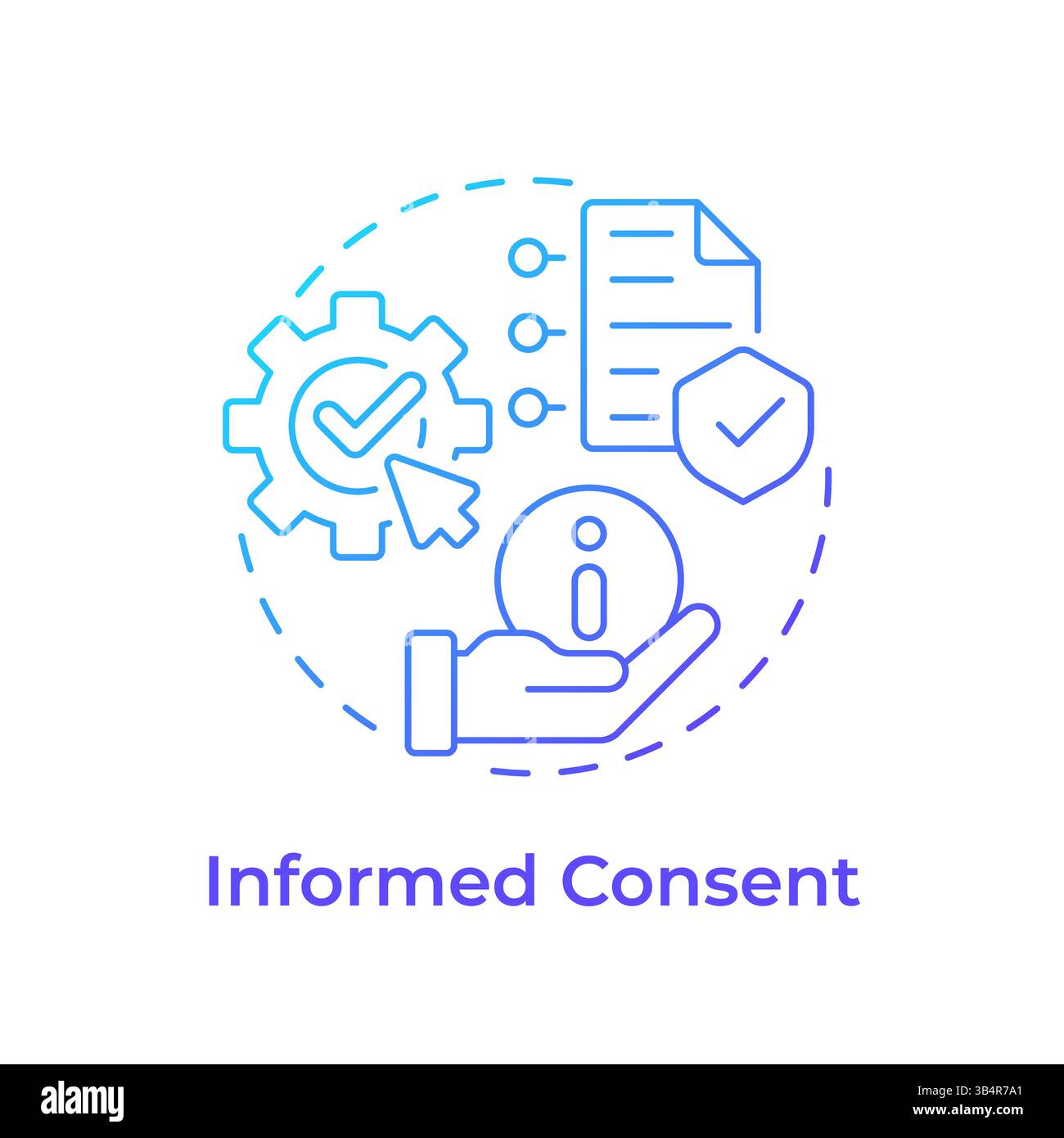 Informed consent blue gradient concept icon Stock Vector