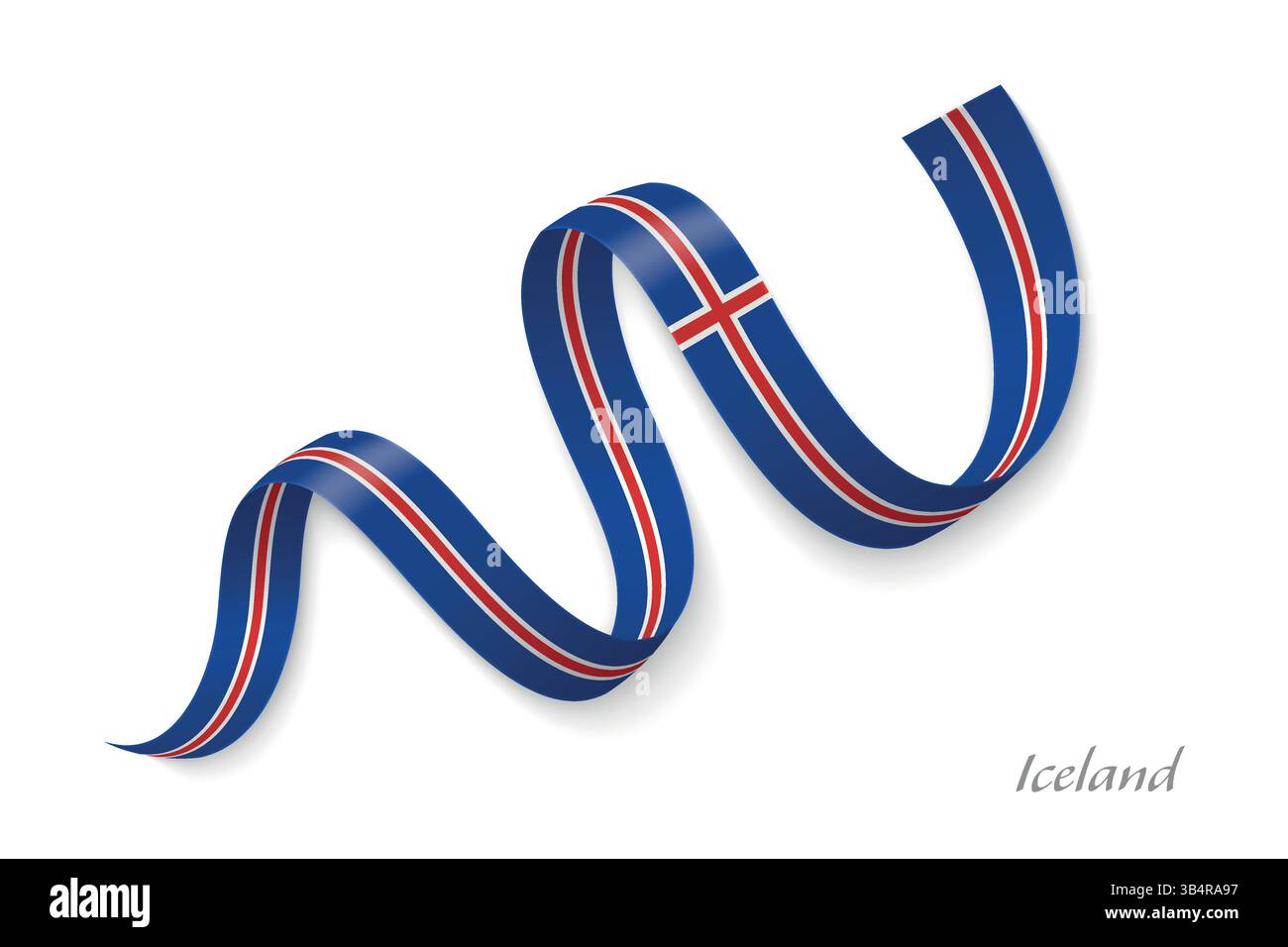 Iceland Map Ribbon Iceland flag ribbon waving national colors, symbolizing pride, unity ...