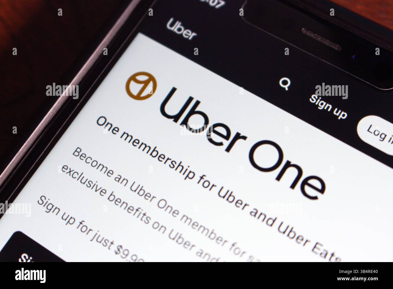 The Uber One website, which offers a subscription with exclusive ...