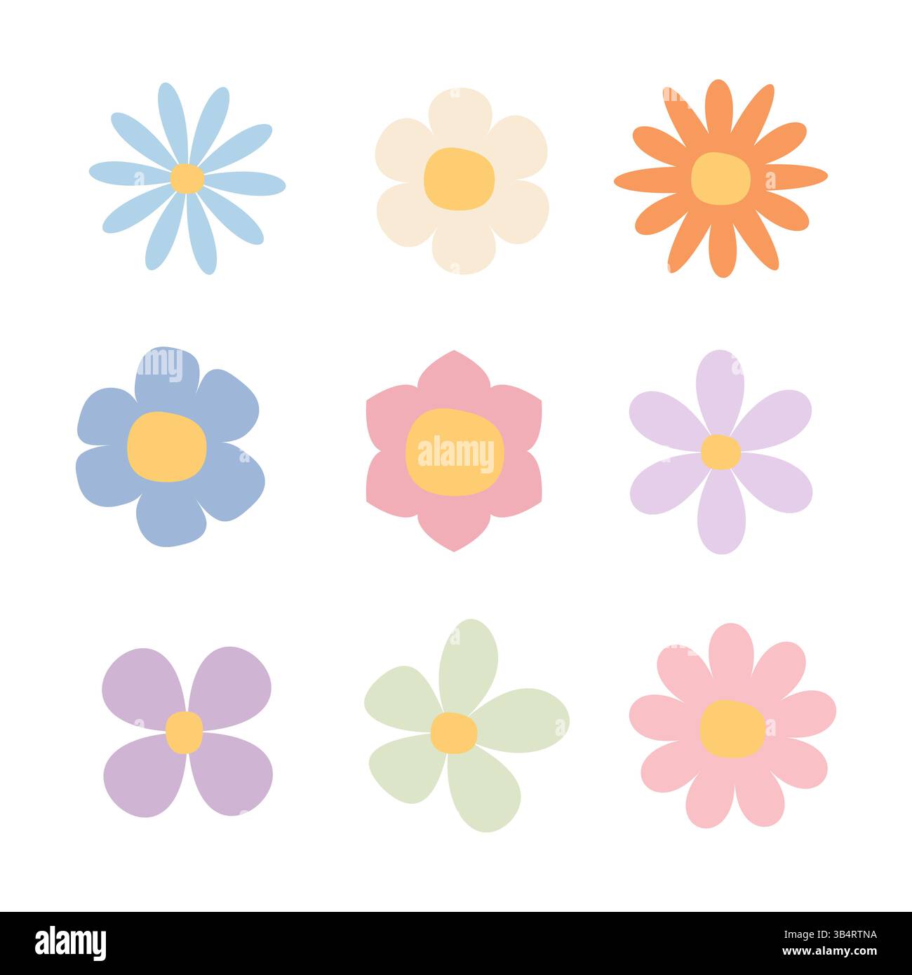 hand drawn floral set vector Stock Vector Image & Art - Alamy